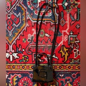 Telfar Mini Black Patent Crossbody Shopping Bag
